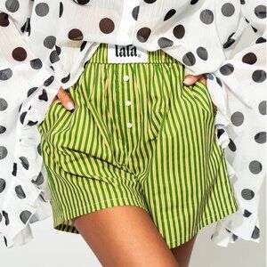 Dressed in Lala Good Fortune Boxer Shorts in Citrus Stripe